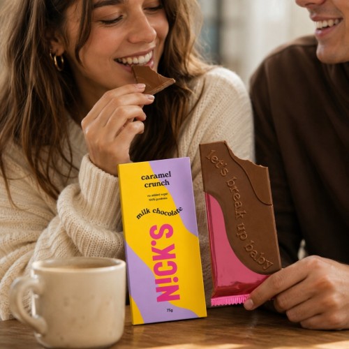 Nicks Czekolada Mleczna z Karmelem Bez Cukru Bez Glutenu Low Carb 75g KETO
