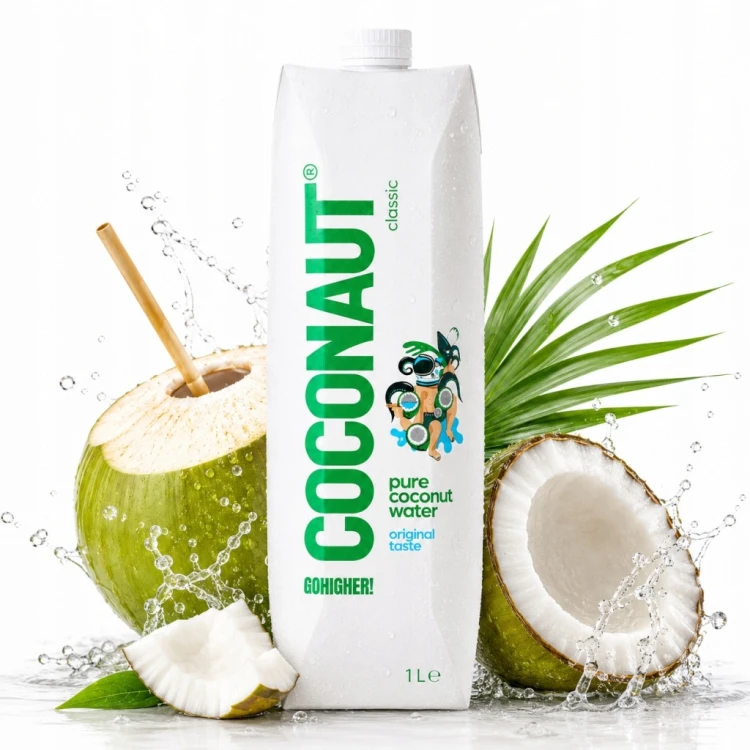 COCONAUT Woda Kokosowa w Kartonie 100% Bez Cukru Bez Kaucji 1L
