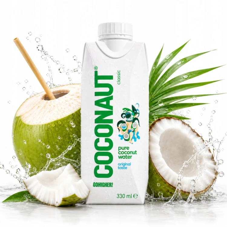 COCONAUT Woda Kokosowa w Kartonie 100% Bez Cukru 330ml Bez Kaucji