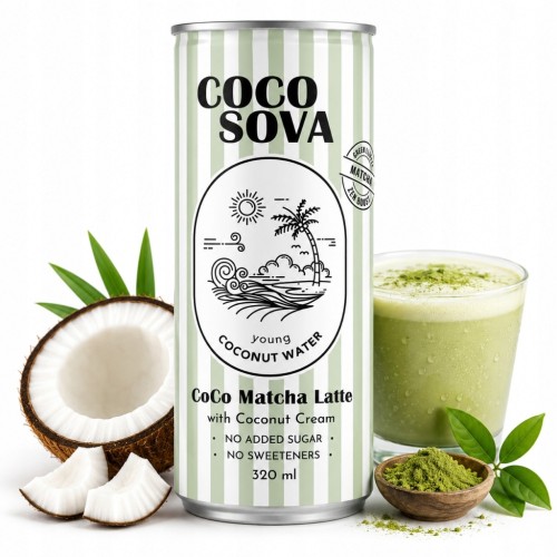 Cocosova Woda Kokosowa o Smaku Matcha Latte 320ml