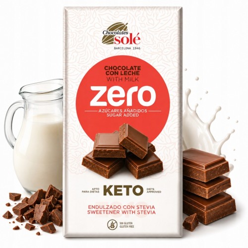 Sole Czekolada Mleczna Bez Cukru Stewia KETO 100g