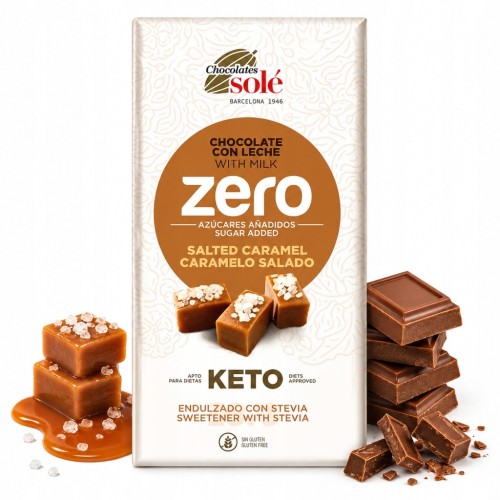 Sole Czekolada Mleczna Słony Karmel Bez Cukru KETO 100g