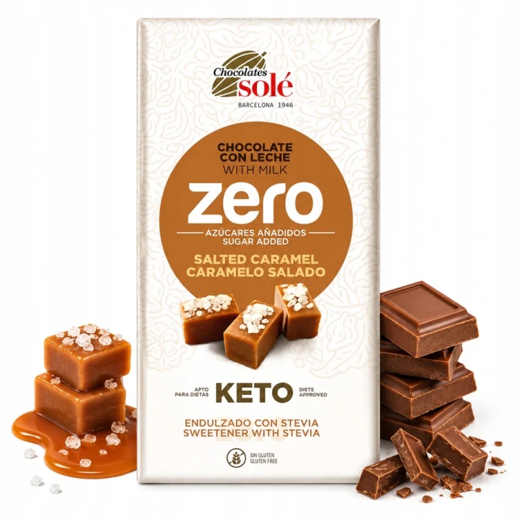 Sole Czekolada Mleczna Słony Karmel Bez Cukru KETO 100g