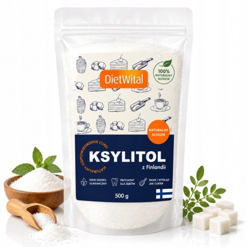 Ksylito Słodzik Naturalny z Finlandii DIETWITAL 500g