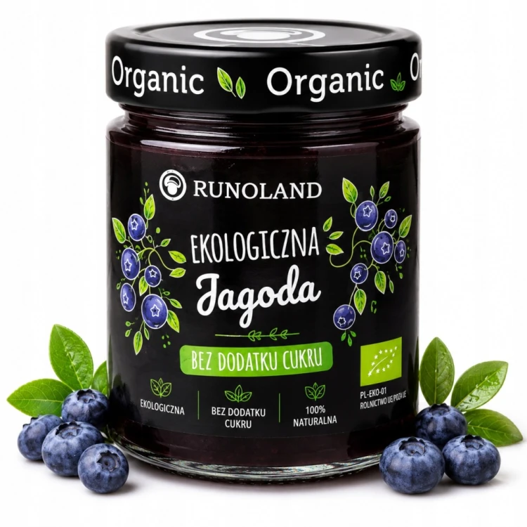 Dżem Runoland Ekologiczna Jagoda Bez Cukru BIO 200g