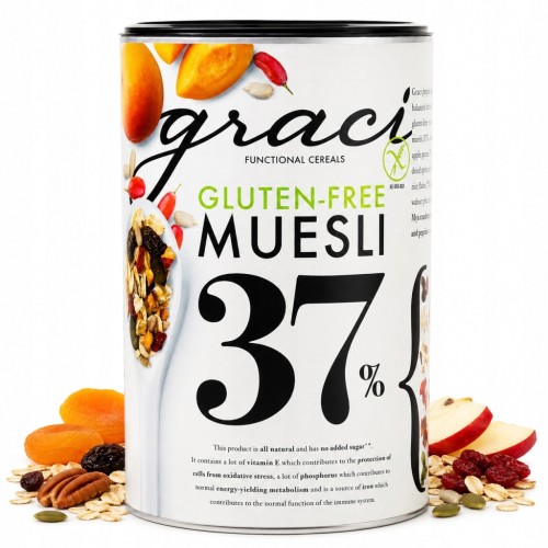 Graci Musli Bezglutenowe 37% Suszonych Owoców i Pestek 400g