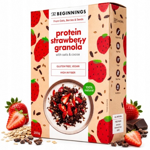 The Beginnings Granola Proteinowa Truskawka 200g