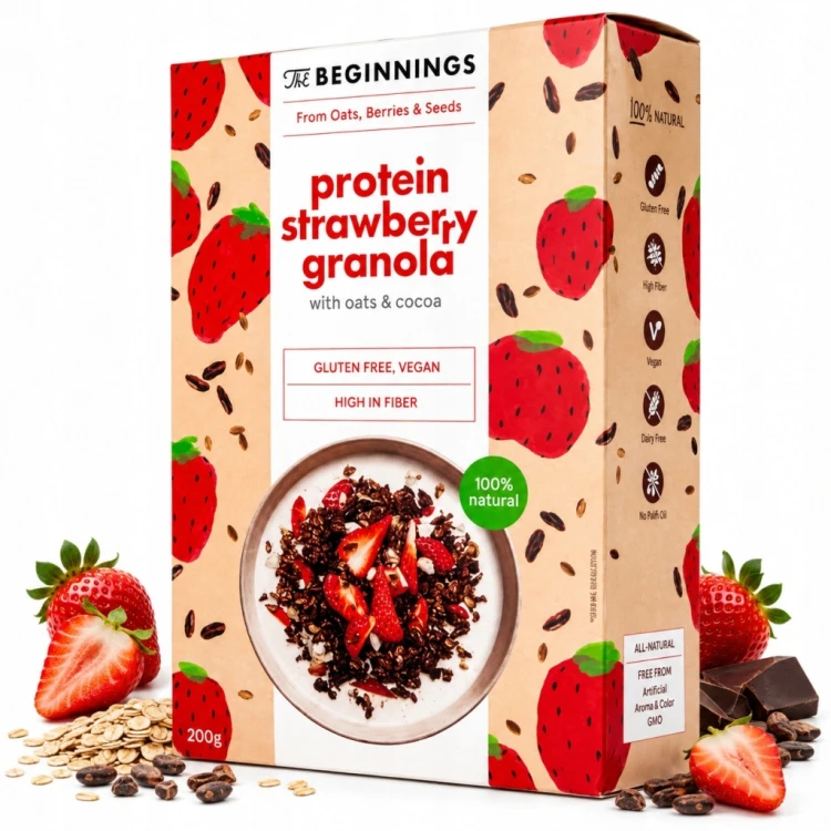 The Beginnings Granola Proteinowa Truskawka 200g