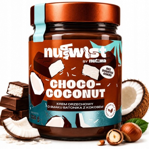 Nutwist Krem Orzechowy Batonik Czekoladowo Kokosowy Bez Cukru Wegański 250g