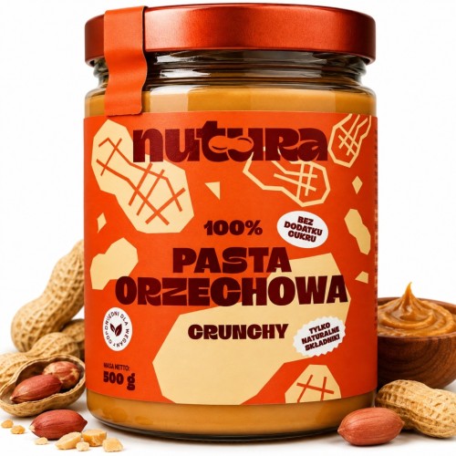 Nutura Pasta Orzechowa 100% Crunchy 500g
