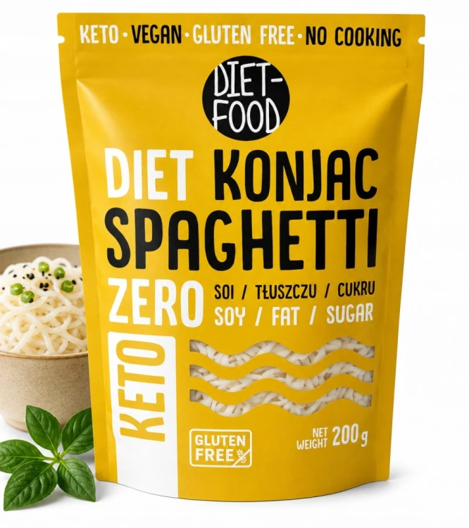 Diet Food Makaron Konjac Spaghetti Bezglutenowy KETO 200g