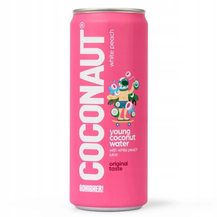 Coconaut Woda Kokosowa z Sokiem z Białej Brzoskwini NFC Bez Cukru 330ml