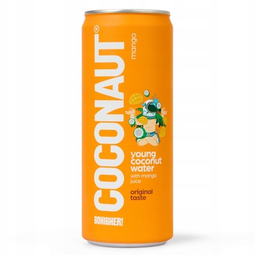 Coconaut Woda Kokosowa z Młodego Kokosa z Sokiem Mango NFC Bez Cukru 320ml