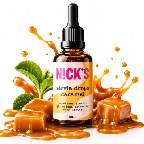 Nicks Stevia Drops Caramel Krople Słodzące Karmelowe Bez Cukru 50ml