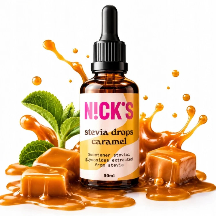 Nicks Stevia Drops Caramel Krople Słodzące Karmelowe Bez Cukru 50ml