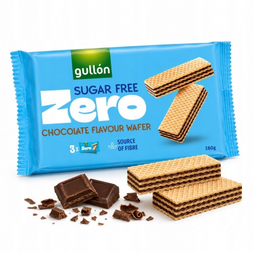Gullon Wafelki z Nadzieniem Czekoladowym Bez Cukru 180g