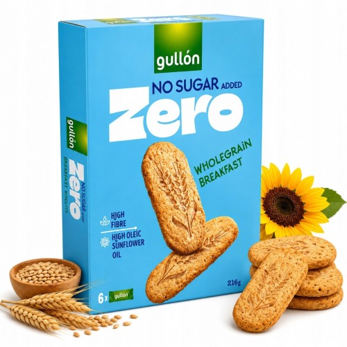 Gullon Zero Ciasteczka Wielozbożowe Śniadaniowe Bez Cukru Błonnik 216g