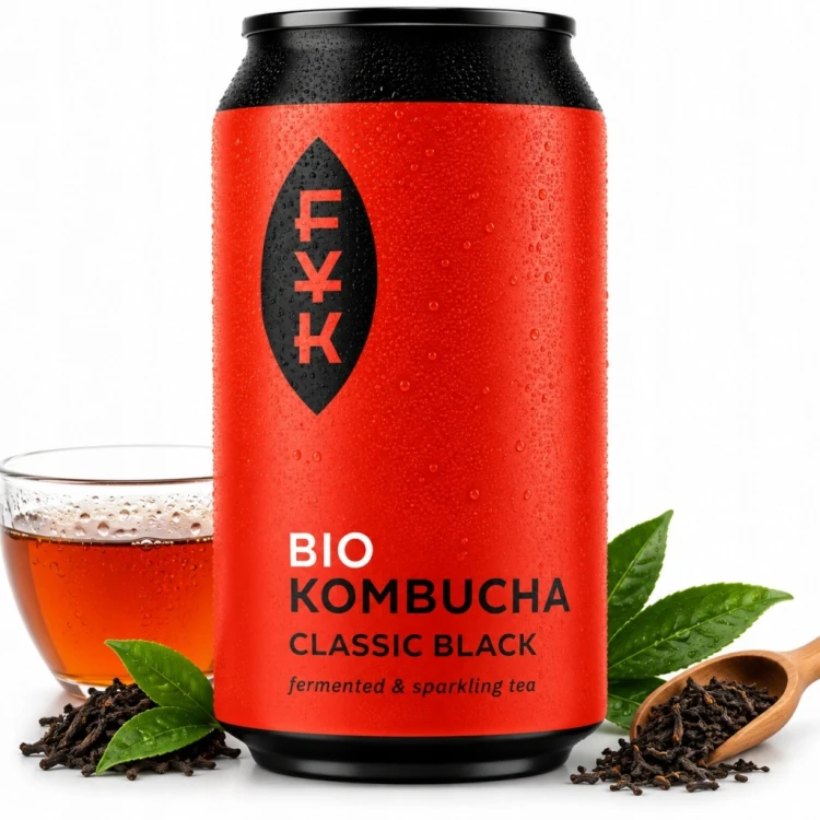 Kombucha BIO Czarna Herbata Bezglutenowa FYK 330ml