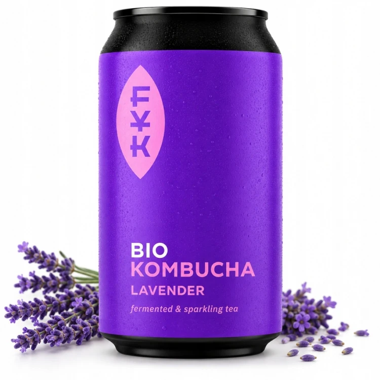 Kombucha BIO Herbata Zielona z Lawendą Bezglutenowa FYK 330ml