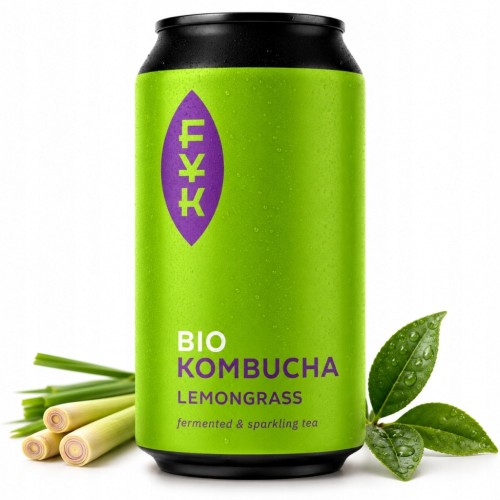 Kombucha BIO Herbata Czarna z Trawą Cytrynową Bezglutenowa FYK 330ml