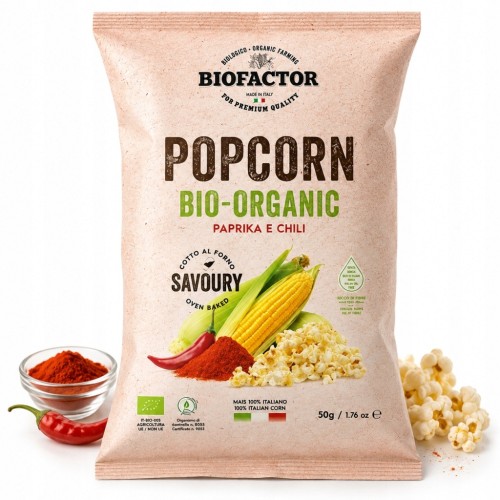 Biofaktor Popcorn Papryka i Chilli BIO Gotowy do Spożycia 50g