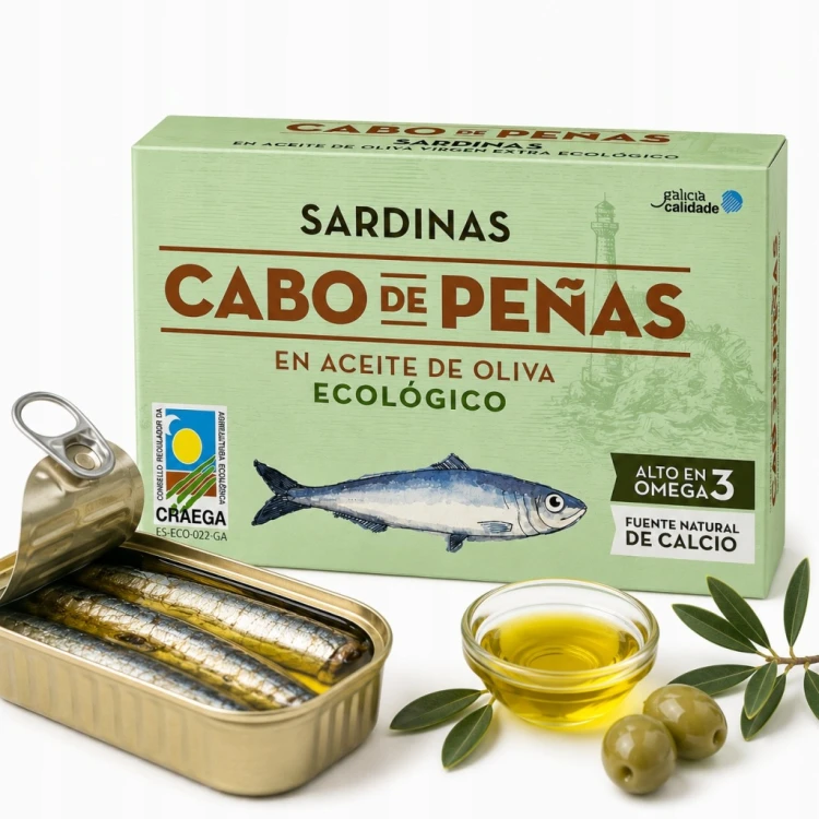 Sardynki w BIO Oliwie z Oliwek Cabo de Penas Hiszpania 120g